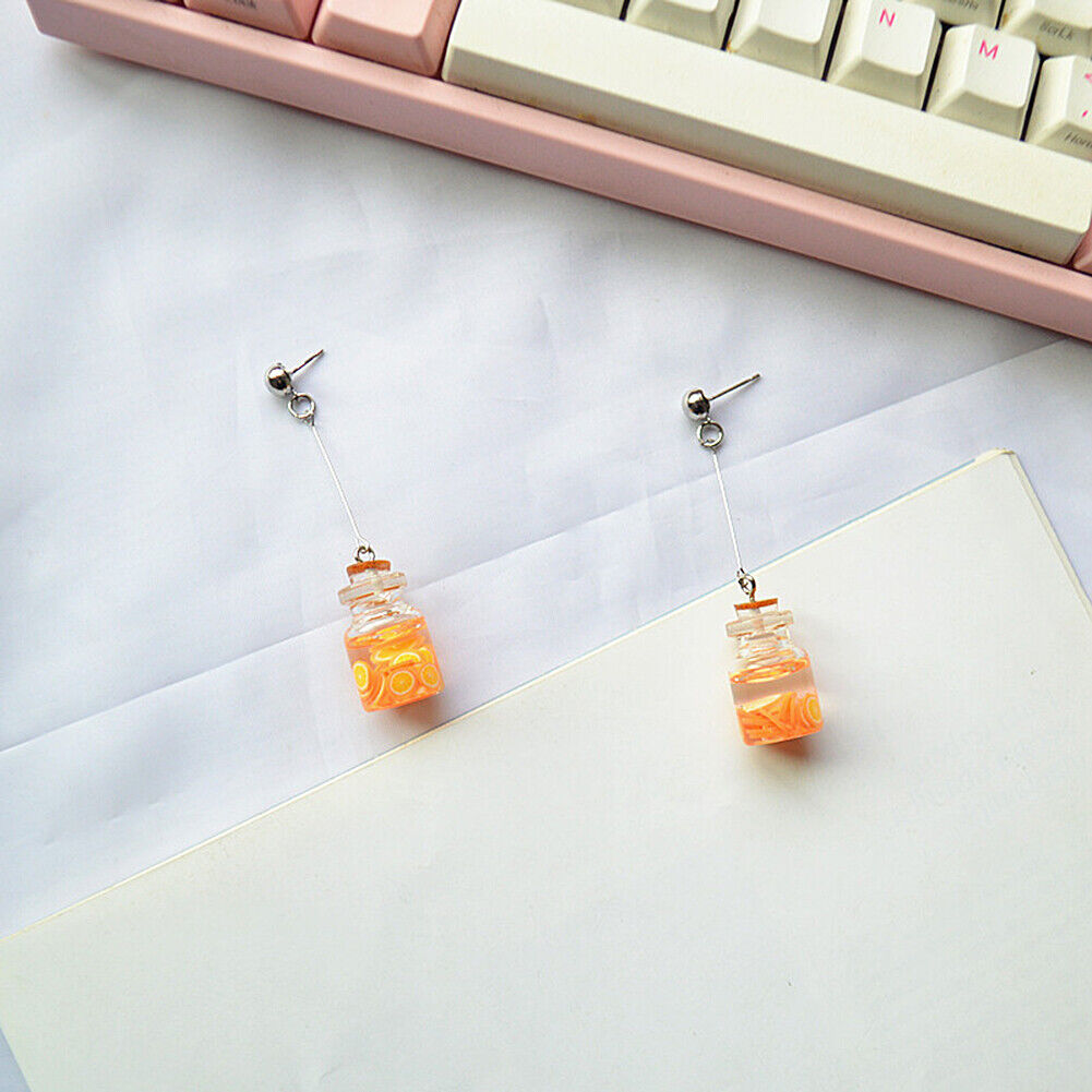 US DIY Fruit Strawberry Pineapple Orange Watermelon Lemon Juice Drink Earrings
