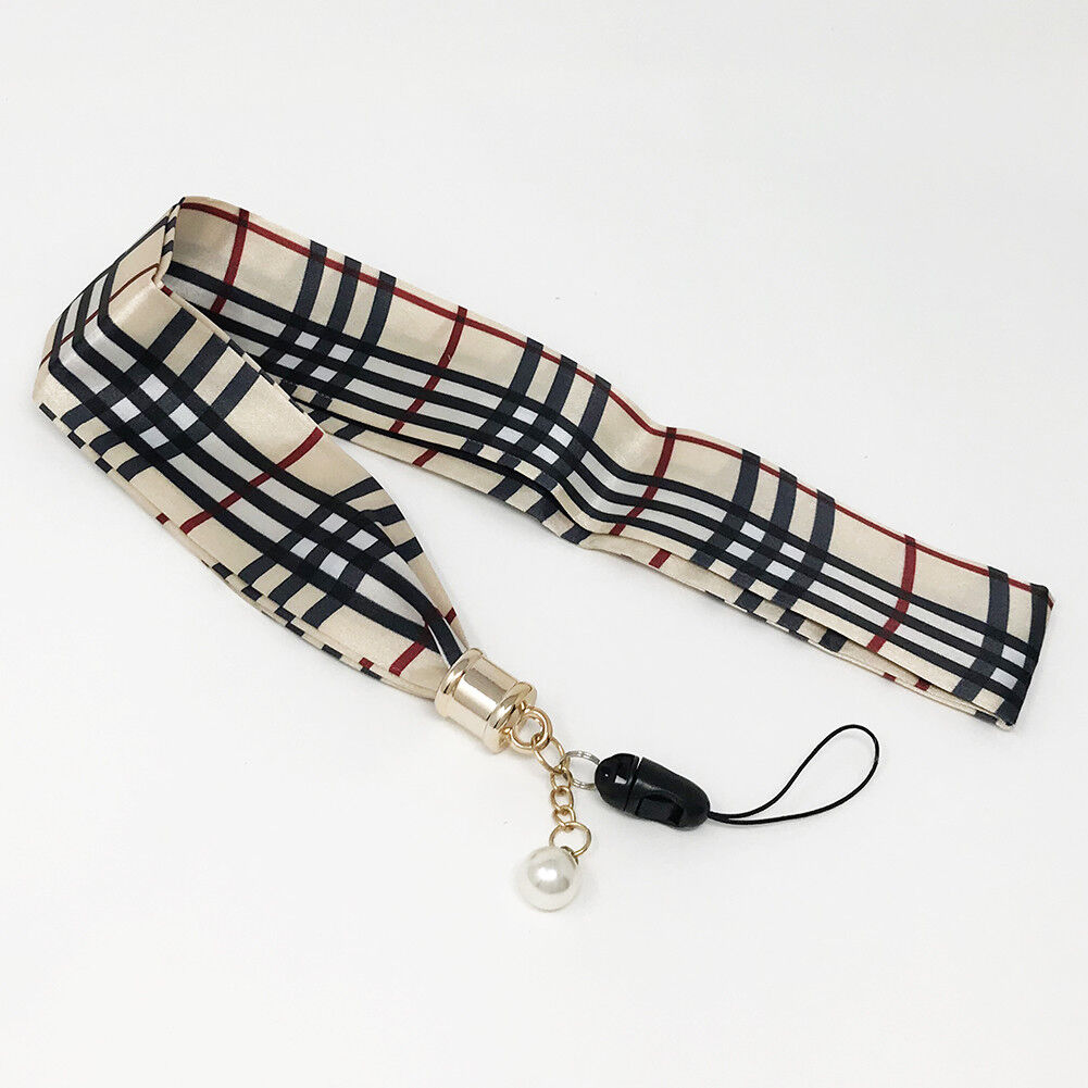 Universal Silk Scarf Neck Lanyard Strap Cell Mobile Phone ID Card Key chain