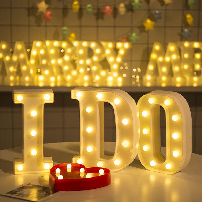 Light Up Letter LED Alphabet PlasticParty Sign Wedding Festival Stand Decoration