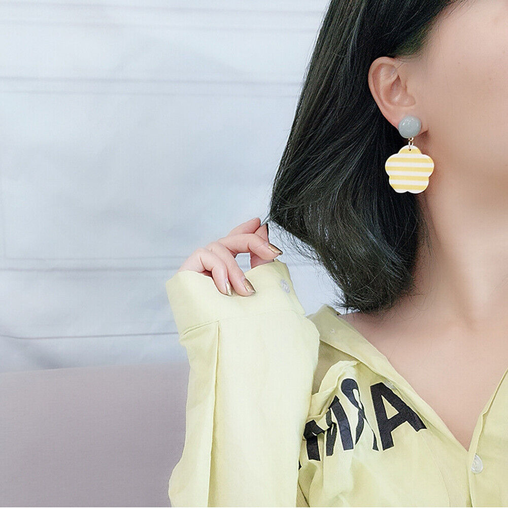 US Pom Pom Flower Balloon Daisy Vintage Heart Cat Star Fruit Earrings /Ear Clips