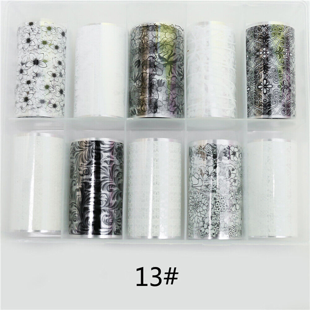 US 10 Sheets Galaxy/Marble/Flower Nail Decal Nail Art Transfer Sticker Decor