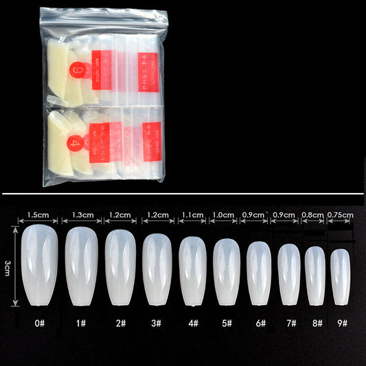 US 500-1000 Full Cover French Ballet False Fake Nail Tips Pointy Salon Nails