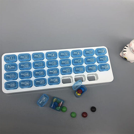 US 31 Day Monthly Pill Organizer Medication Pod Compartment Planner Box Plastic
