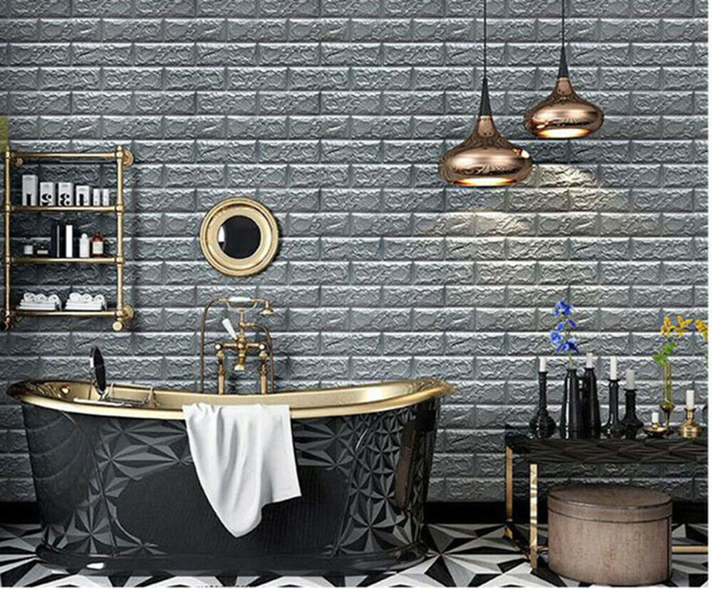 Premium PE Foam 3D Self Adhesive DIY Large Panels Wall Stickers Embossed Brick