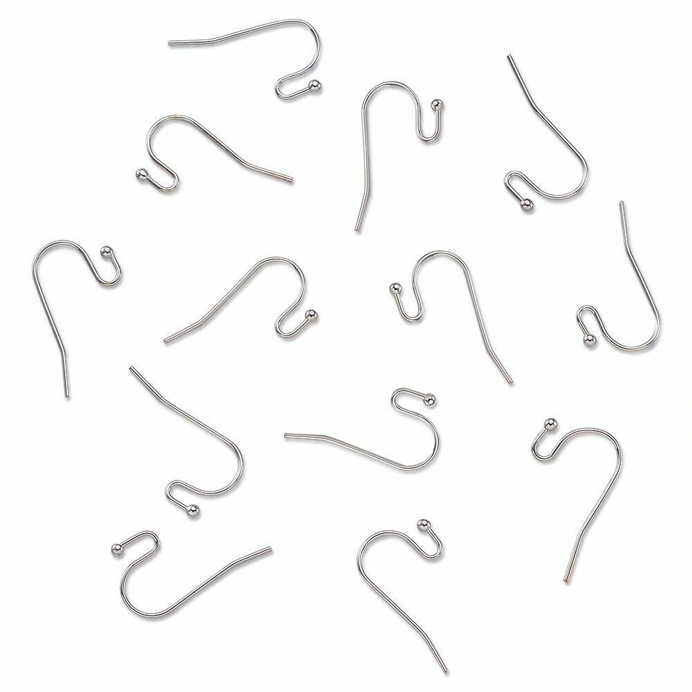100-200 Pcs Fishhook Hook Earwire Earring Findings With Open Fancy Ball Loop US