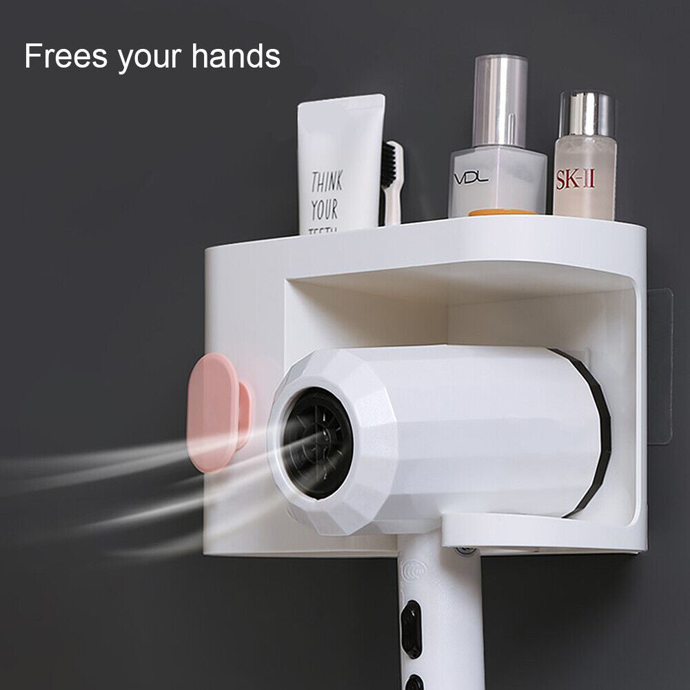 Hair Dryer Holder Self-Adhesive Hanging Rack Organizer Hook Spiral Caddy Bracket