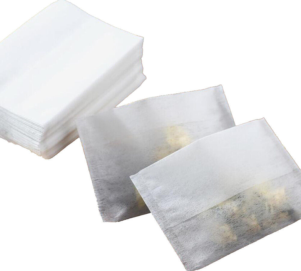 US 100-400 pcs Disposable Filter Drawstring Flip Empty Teabag Herb Loose Tea Bag