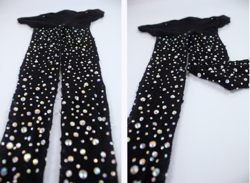 US Sexy Fishnet Stockings Gorgeous Sparkle Rhinestone Pantyhose Slim Club Party