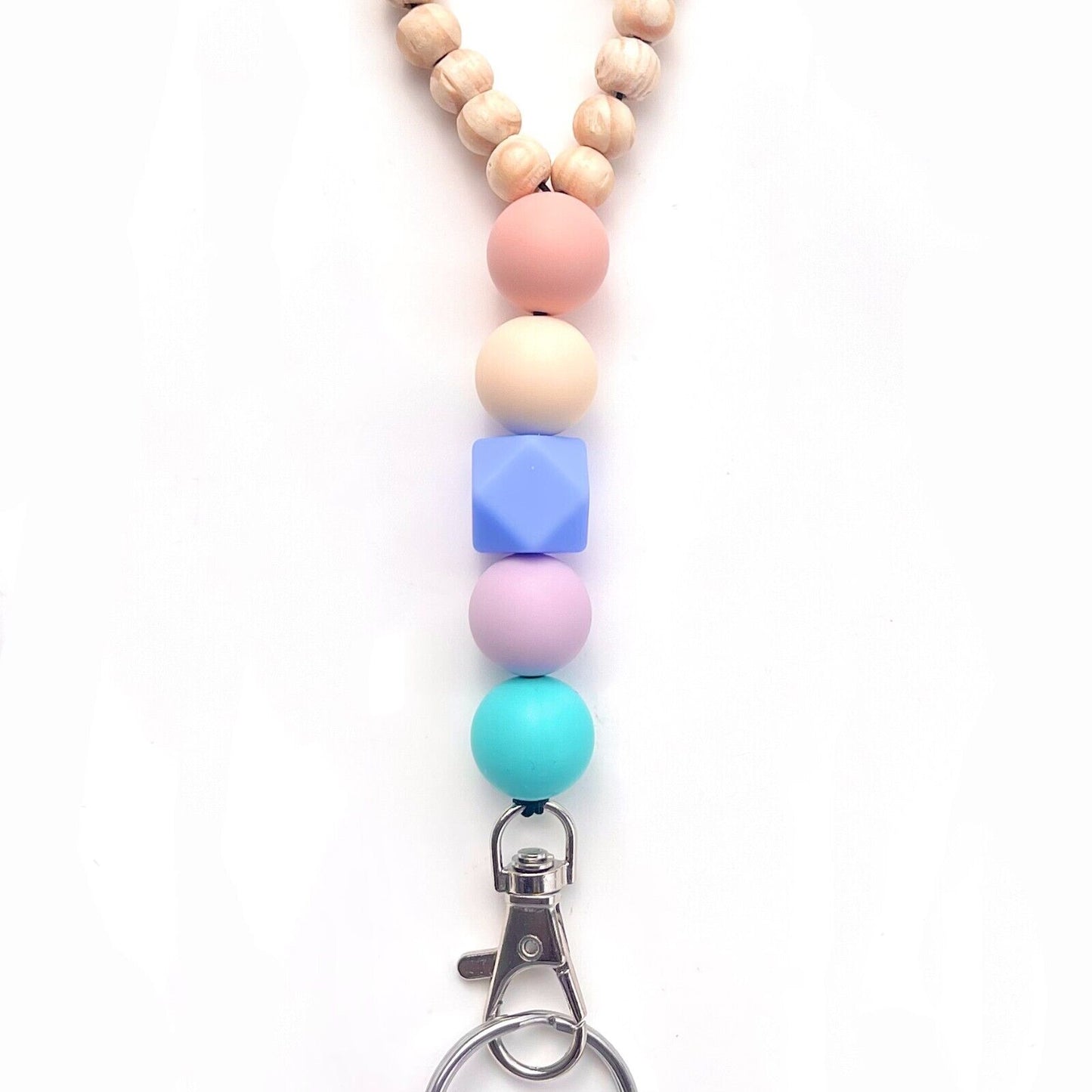 US Custom Nurse Teacher Lanyard for Keys ID Badge Name Necklace Wooden Silicone Holiday Gift Christmas