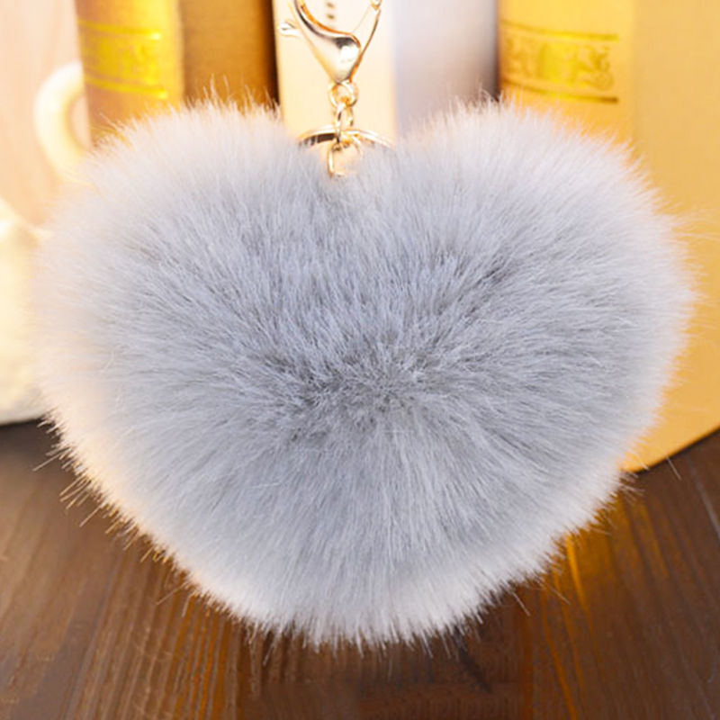 Bunny Rabbit Doll Heart Pom Phone Car Pendant Handbag Key Chain Ring Fine