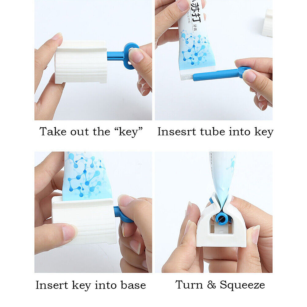 US 3-6 Pack Rolling Tube Toothpaste Squeezer Easy Dispenser Seat Holder Stand