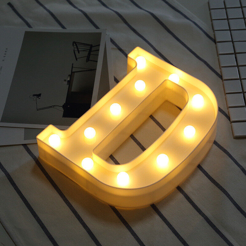 Light Up Letter LED Alphabet PlasticParty Sign Wedding Festival Stand Decoration