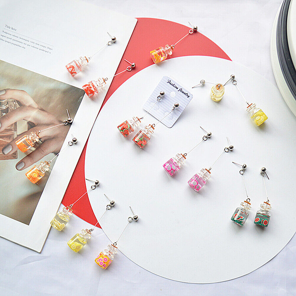 US DIY Fruit Strawberry Pineapple Orange Watermelon Lemon Juice Drink Earrings
