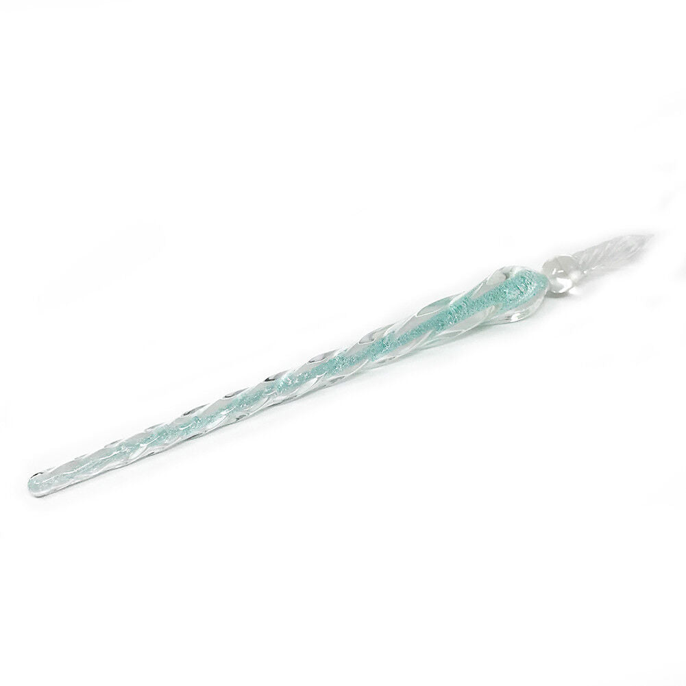 US 3D Glass Signature Pen Nib Elegant Crystal Dip Sign Pen w/ Box Gift Holiday
