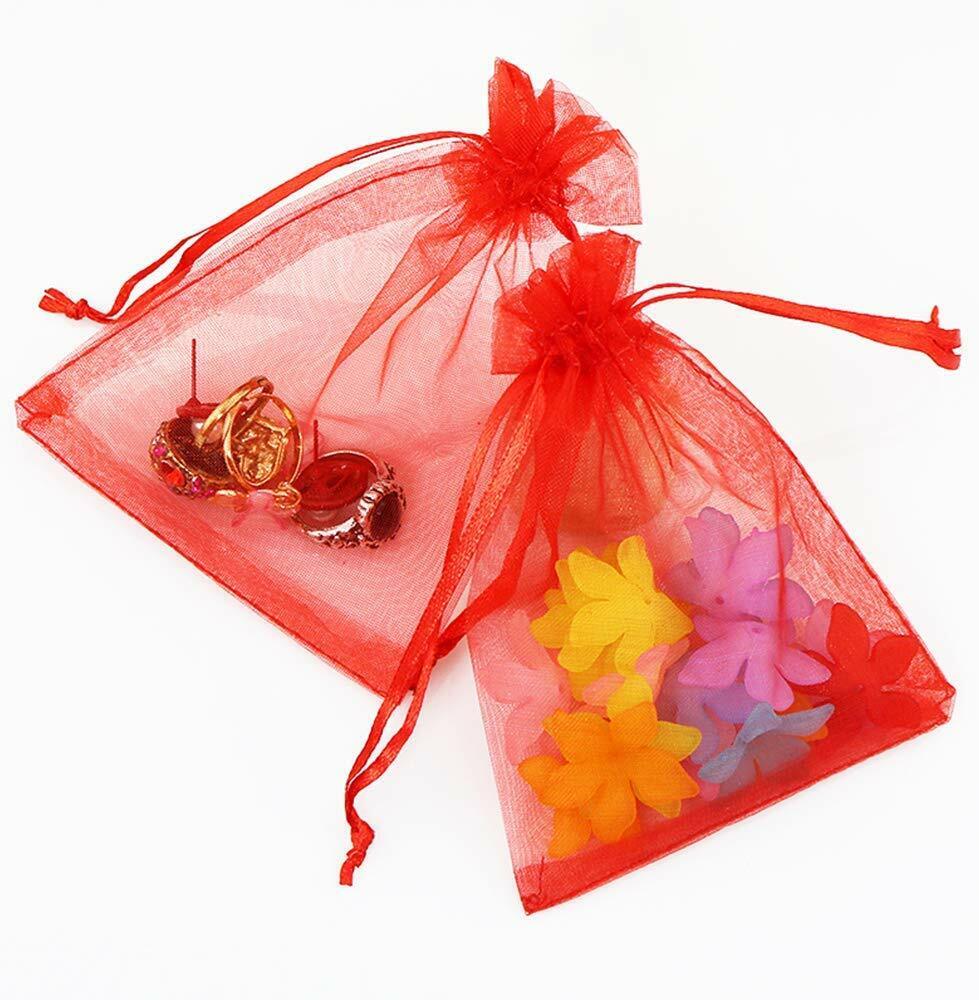 US 50~200 Sheer Coralline Organza Favor Gift Bags Jewelry Pouches Wedding Party