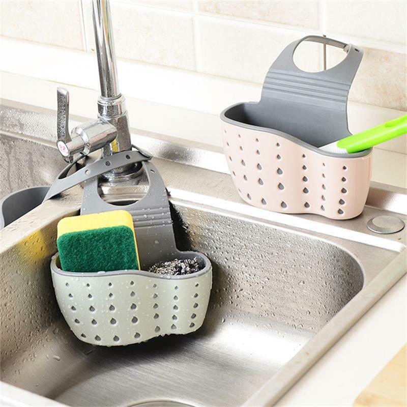 US 2 Pack Kitchen Organizer Sink Faucet Caddy Basket Cleaning Sponge Holder Soap