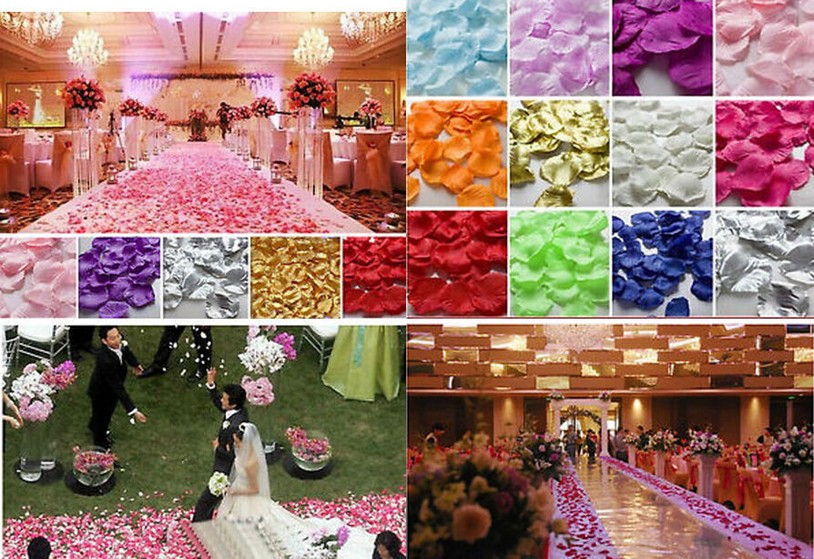 1000~5000pcs Various Colors Silk Flower Rose Petals Wedding Party Decorations