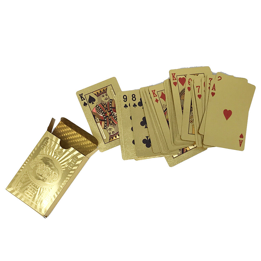 Luxury 24K Gold Foil Poker Playing Cards Deck Carta de Baralho with Box Good