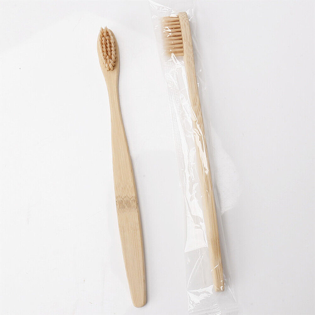 10-20Pcs Bamboo Toothbrush 100% Natural Organic Medium Bristle BPA-Free Bristles