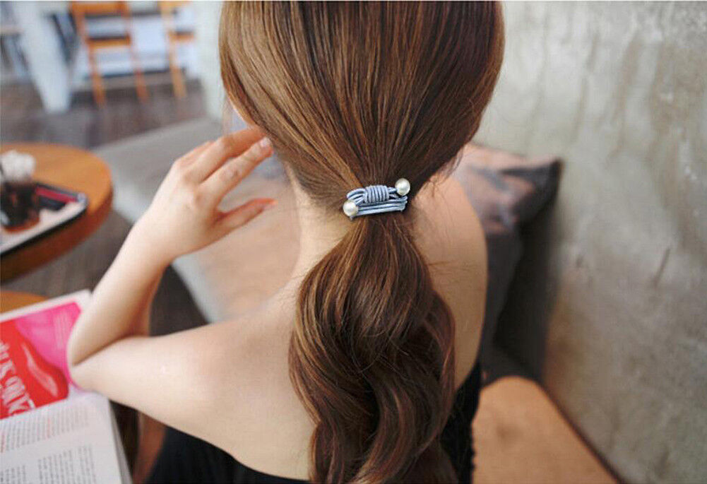 12Pcs/Set Korean Womens Elastic Ponytail Holder Rope Hair Tie Ring Hairband Band