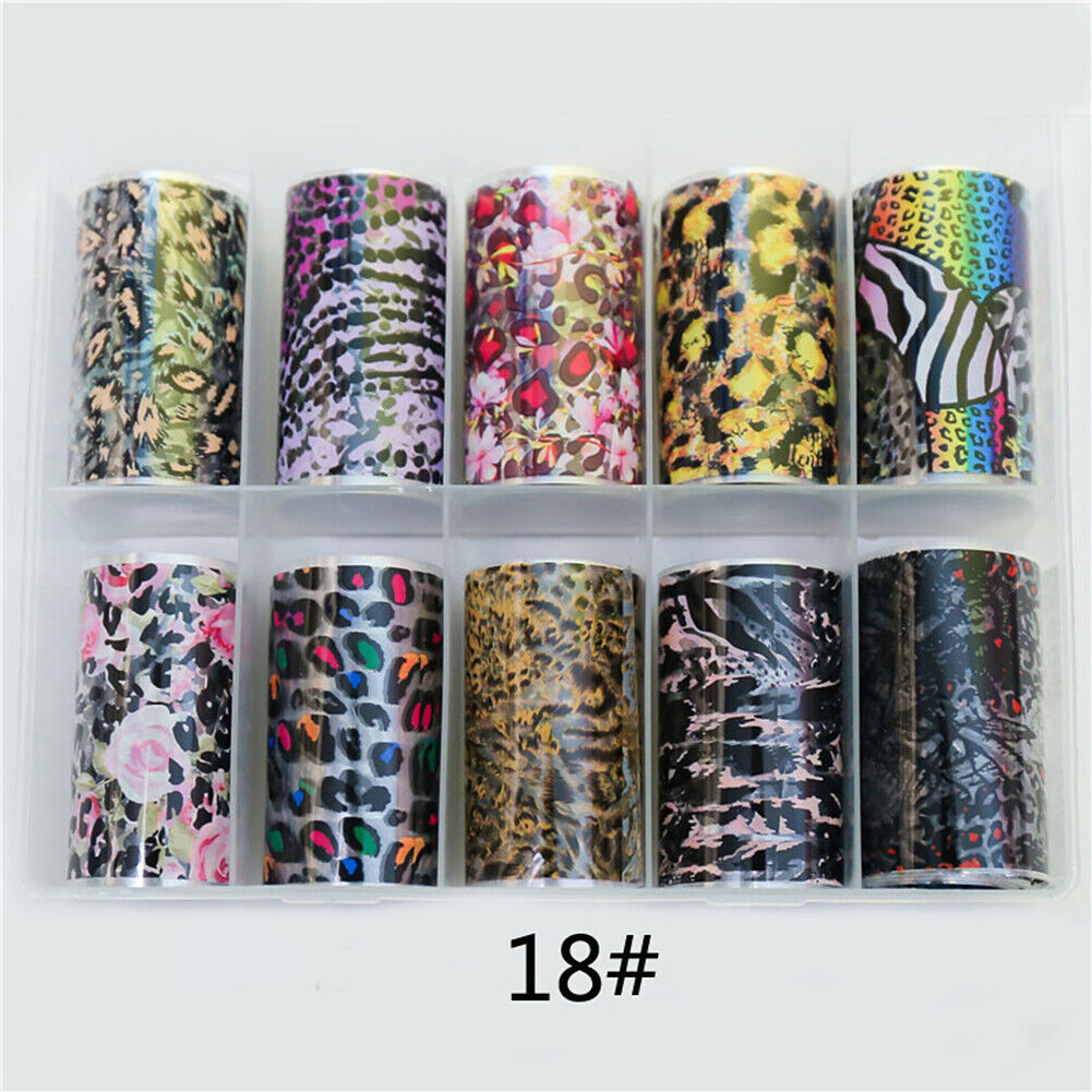 US 10 Sheets Galaxy/Marble/Flower Nail Decal Nail Art Transfer Sticker Decor