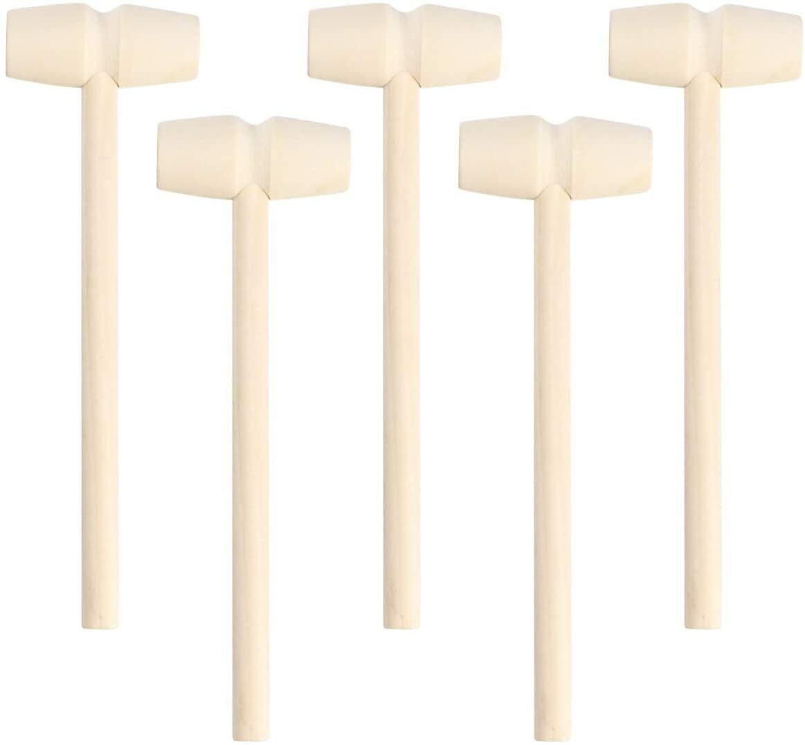 US 20 Pack Mini Wooden Hammer Mallet Pounding Toy Beating Gavel Toys Boys Girls