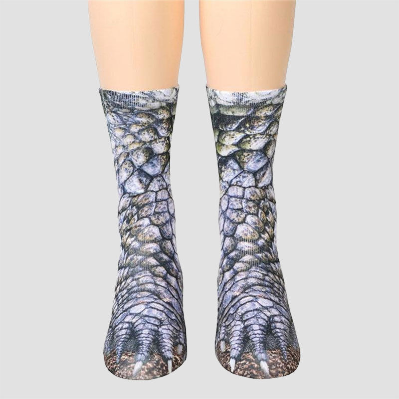 US Seller Unisex Women Men Adult Teen 3D Animal Print Sock Paw Crew Foot Socks