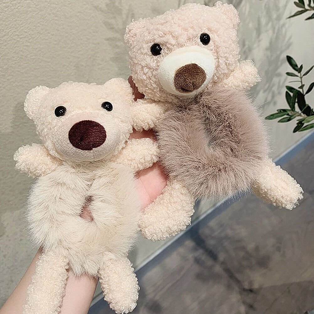 US Bear Bunny Furry Plush Hair Tie Scrunchies Rope Ponytail Holster Elastic Band