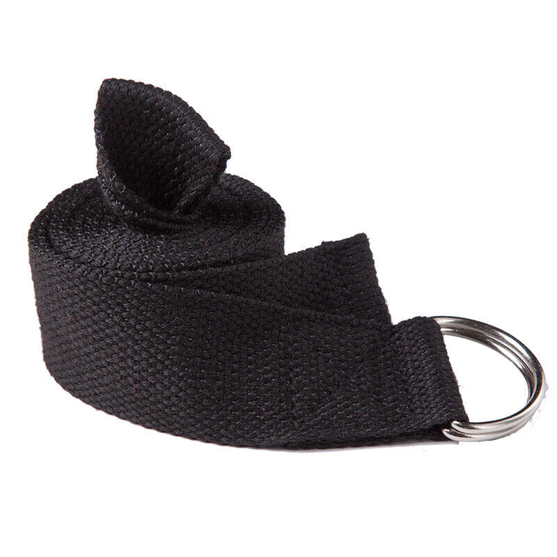 125 Inch/10.5 Feet/3.2M Fitness Exercise Yoga Strap Durable Cotton Metal D-Ring