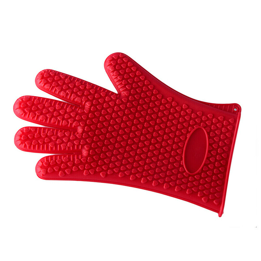 US Silicone BBQ Heat Resistant Gloves Grill Pot Holder Cooking Grip Oven Mitts