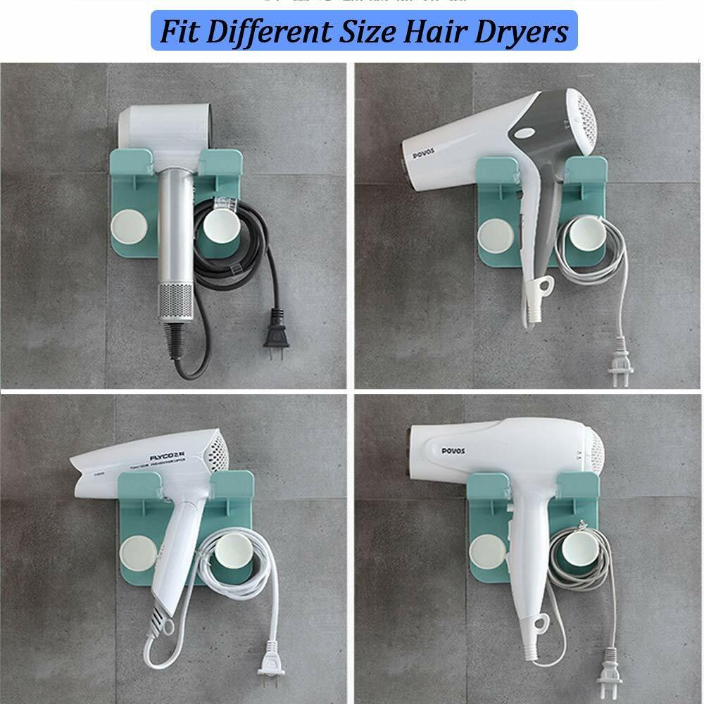 Hair Dryer Holder Self-Adhesive Hanging Rack Organizer Hook Spiral Caddy Bracket