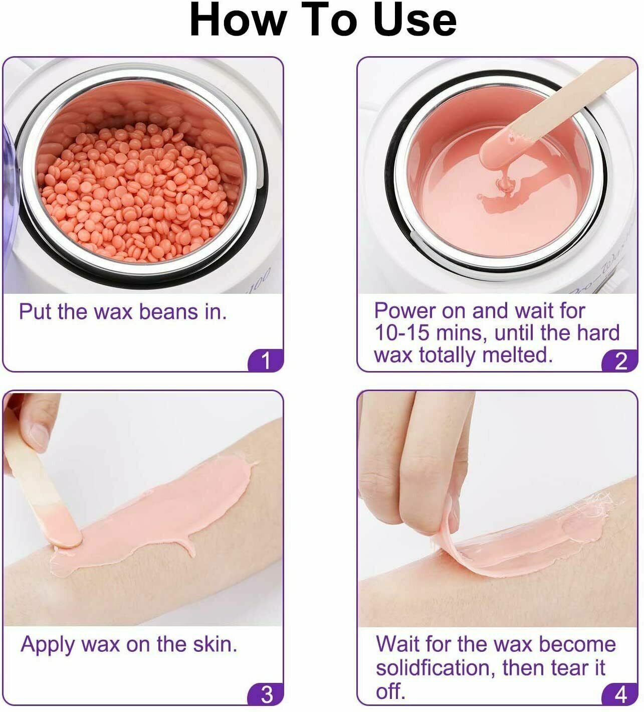 200g Natural Hard Wax Beans Beads for Painless Body Hair Removal Waxing Warmer