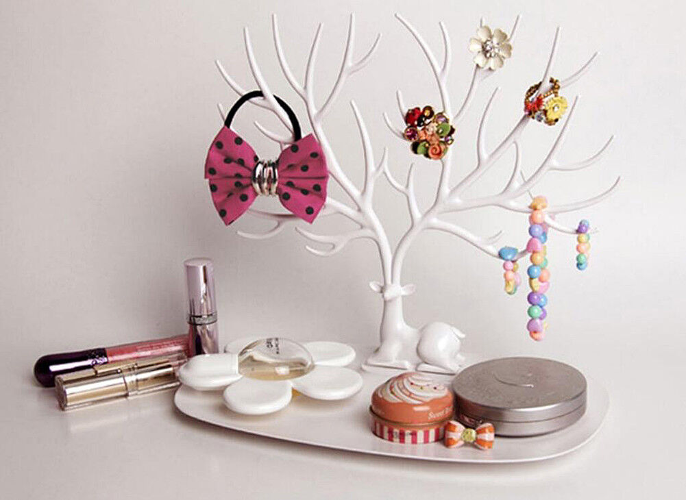 US Jewelry Deer Tree Stand Display Organizer Necklace Ring Earring Holder Rack