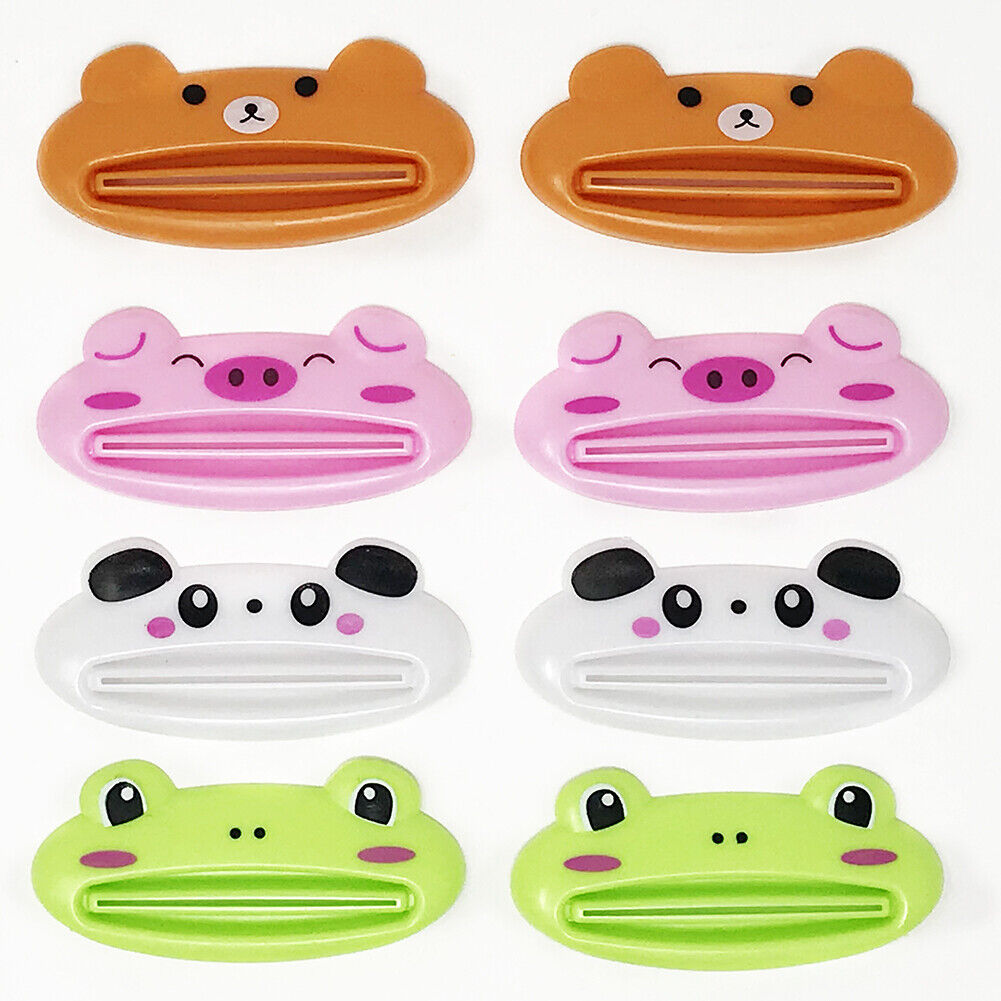 US 8 Pack Dispenser Squeeze Tube Squeezer Easy Toothpaste Animal Lip Roll