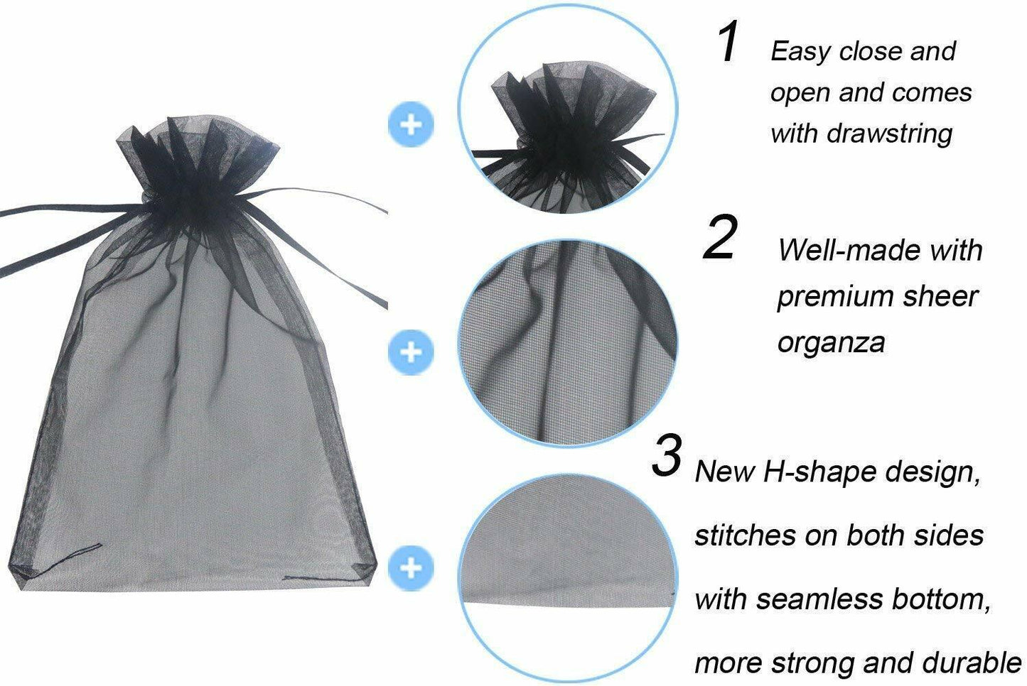 US 50~200 Sheer Coralline Organza Favor Gift Bags Jewelry Pouches Wedding Party