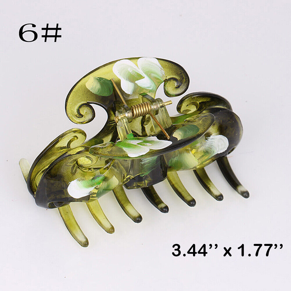 US 6~12 Pack Women Plastic Hair Claws Hair Clips Jumbo Various Styles Tortoise