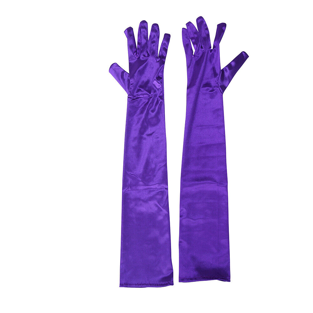 US 20.47'' Satin Evening Gloves Long Party Dance Elbow Arm Length Opera Cosplay