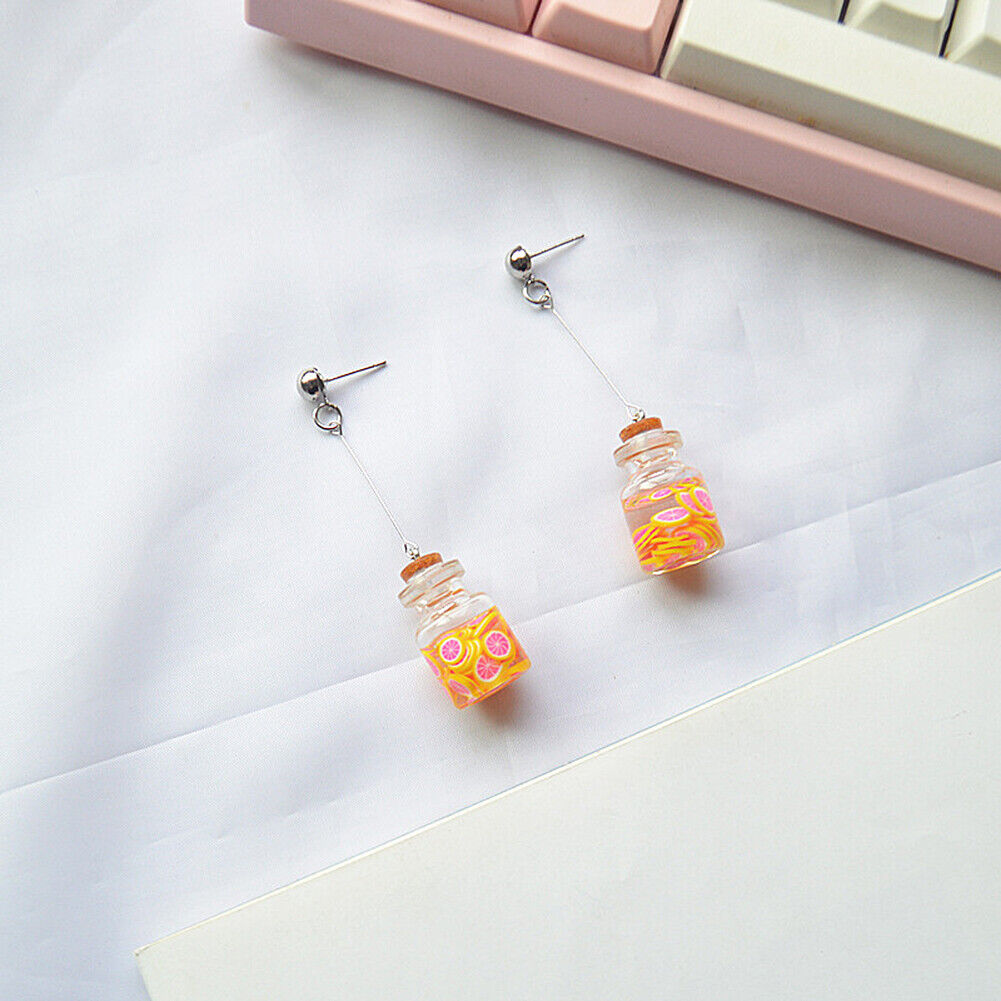 US DIY Fruit Strawberry Pineapple Orange Watermelon Lemon Juice Drink Earrings