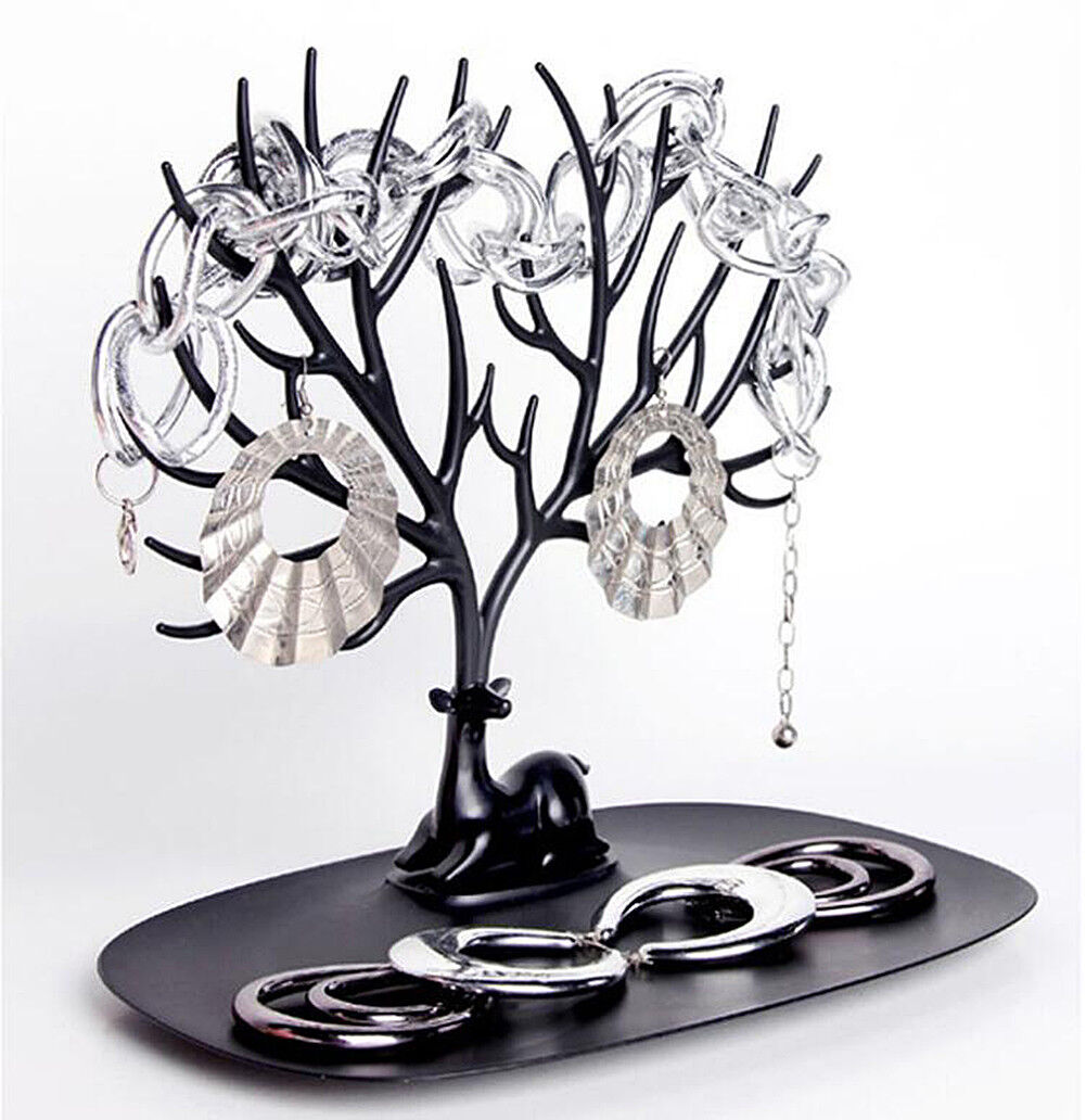 US Jewelry Deer Tree Stand Display Organizer Necklace Ring Earring Holder Rack