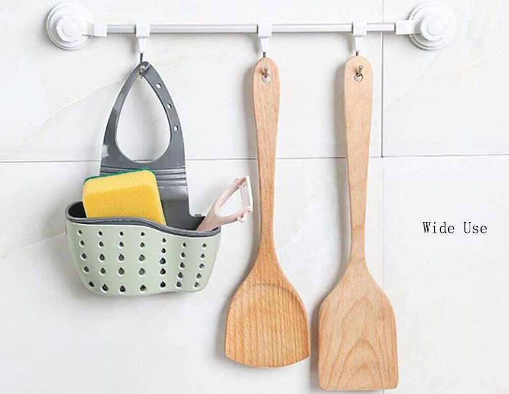 US 2 Pack Kitchen Organizer Sink Faucet Caddy Basket Cleaning Sponge Holder Soap