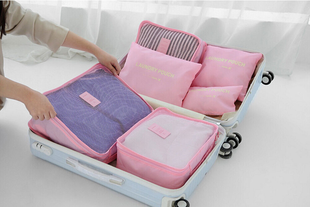 9Pcs Waterproof Clothes Storage Bags Packing Cube Travel Luggage Organizer Pouch