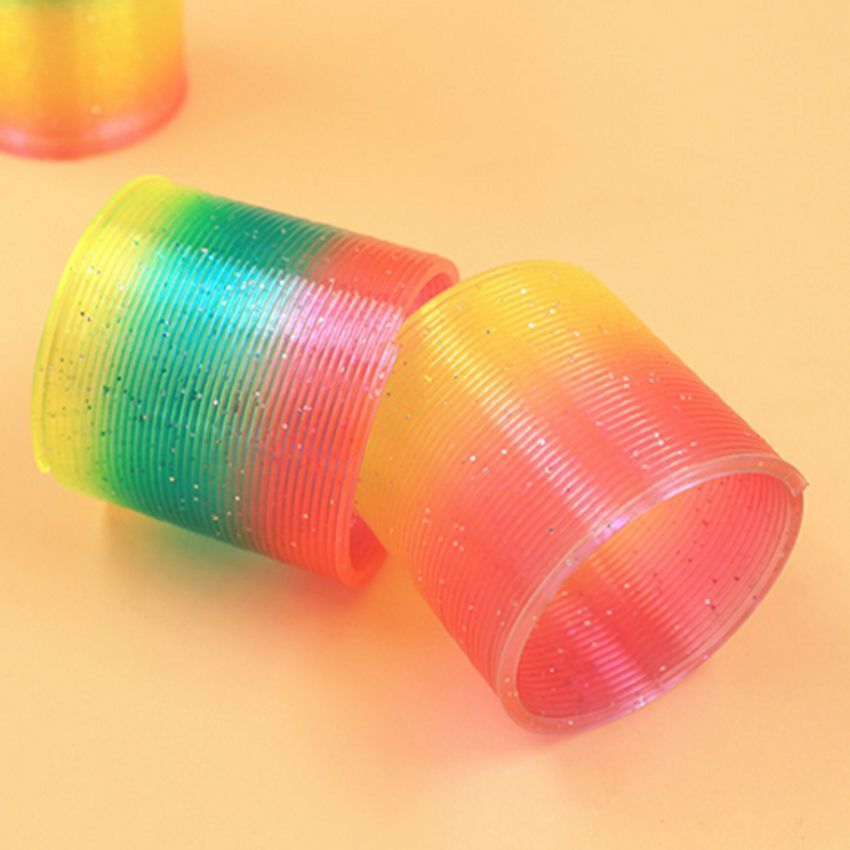 US Plastic Magic Rainbow Coil Spring Colorful Novelties Educational Toy Kid Gift