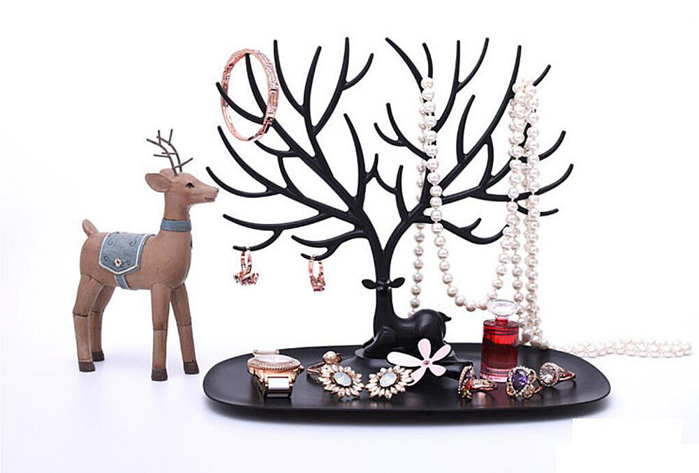 US Jewelry Deer Tree Stand Display Organizer Necklace Ring Earring Holder Rack