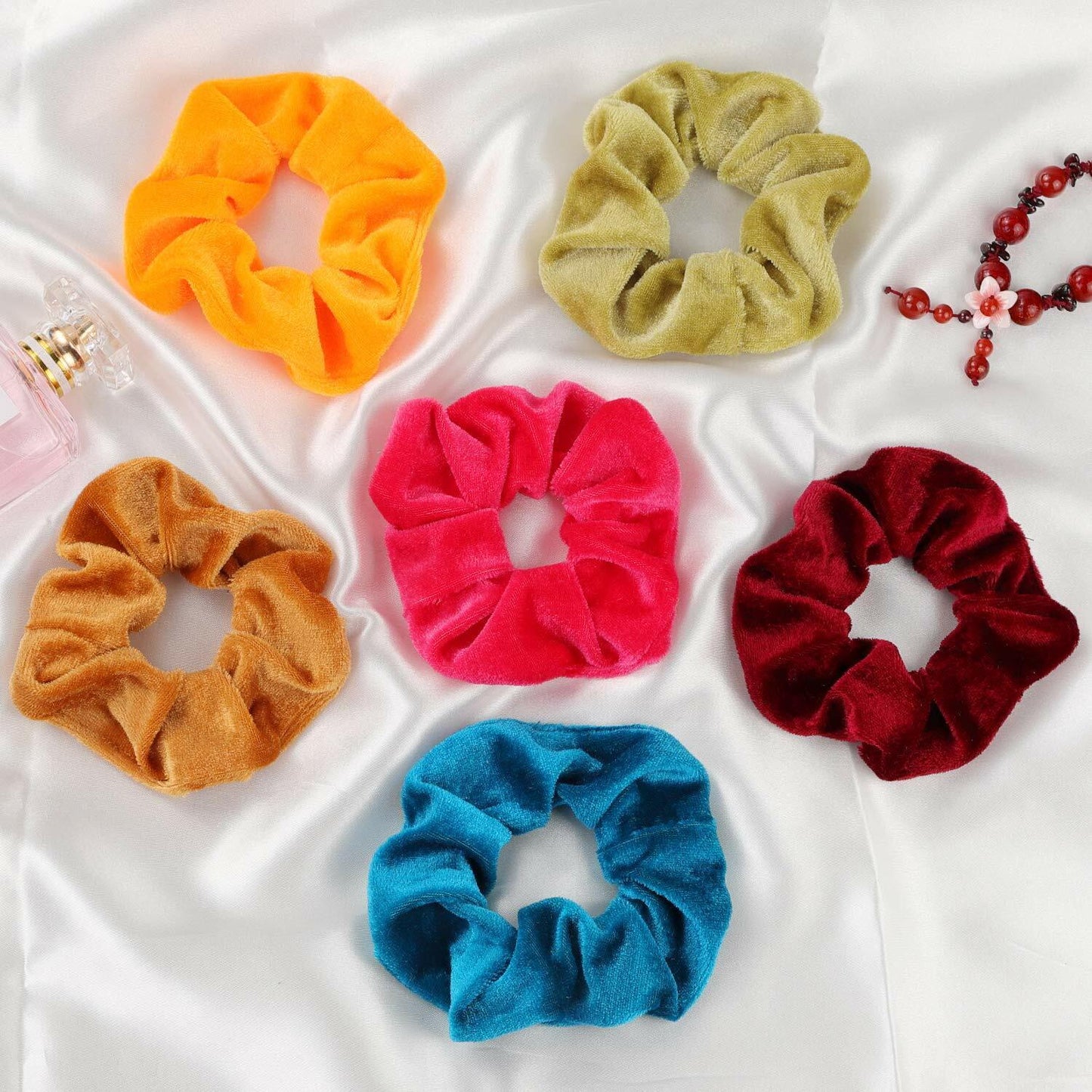 30-60pc Hair Scrunchies Gold Velvet Elastics Bands Ties Scrunchy Bands Ties Rope