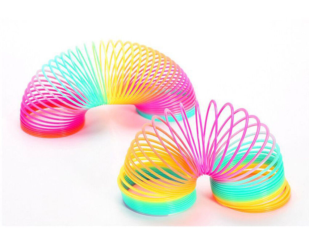 US Plastic Magic Rainbow Coil Spring Colorful Novelties Educational Toy Kid Gift