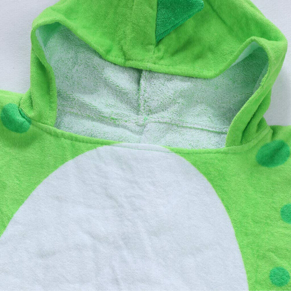 US Capped Hooded Baby Kids Dinosaur Bath Towel Wrap Toddler Bathrobe Cloak Cape