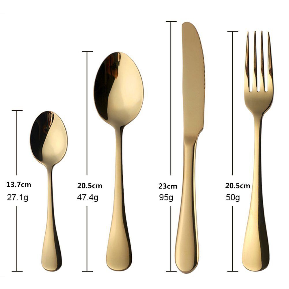 4Pcs Flatware Rainbow Dinnerware Stainless Steel Tableware Set Fork Spoon Knife
