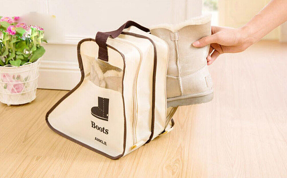 2 Pack Dust-proof Non-woven Portable Tall Boots Storage/Protector Bag Cover Case