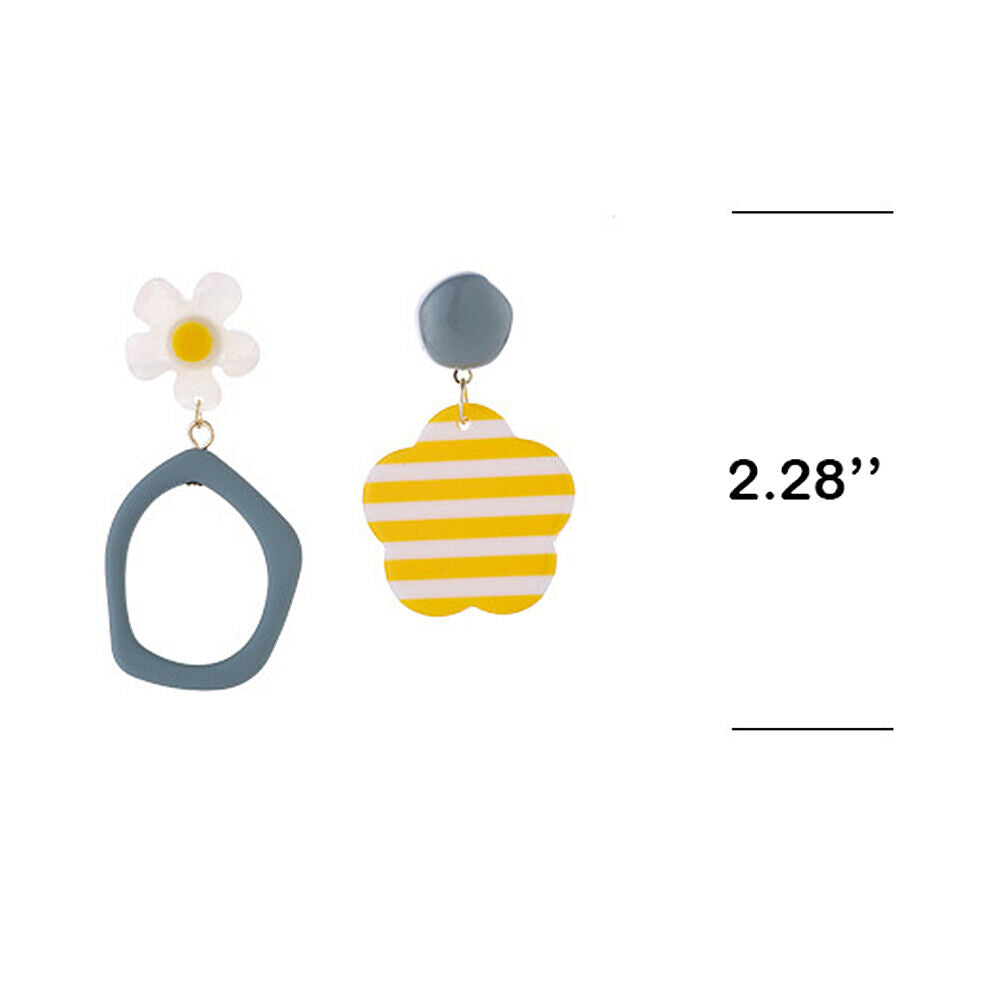 US Pom Pom Flower Balloon Daisy Vintage Heart Cat Star Fruit Earrings /Ear Clips