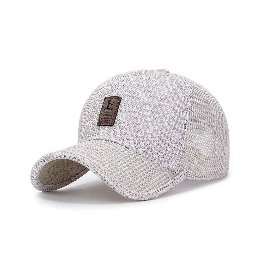 US 1-2 Pcs Men's Mesh Baseball Cap Snapback Sun Protection Breathable Sports Hat
